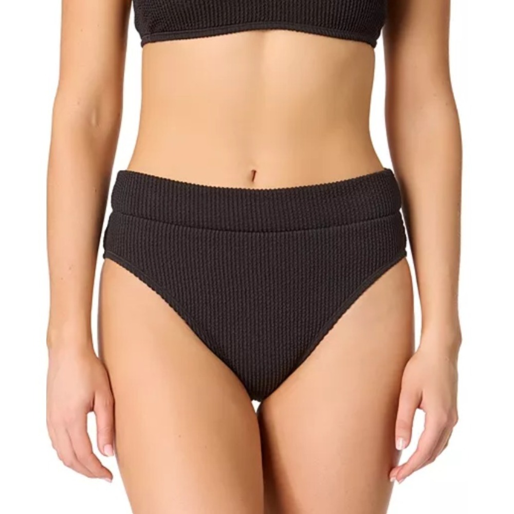 Salt + Cove Juniors Size XL Ribbed Banded High-Waisted Swim Bottoms Black 1739
